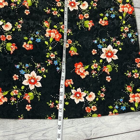 Topshop Black Floral Slip Dress Spagehtti Strap Sheath Size 8 Flattering Summery - Picture 6 of 10